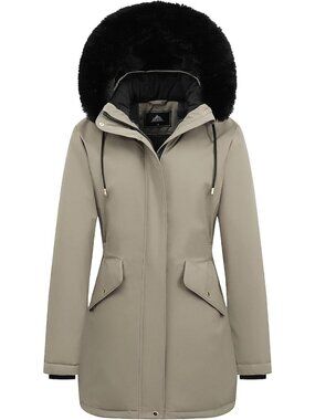 Cozy Women's Long Winter Down Coat, Thick Fleece Lined Puffer Jacket